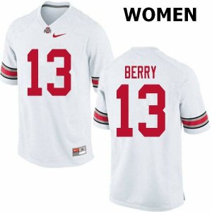 NCAA Ohio State Buckeyes Women's #13 Rashod Berry White Nike Football College Jersey LEM3045YJ